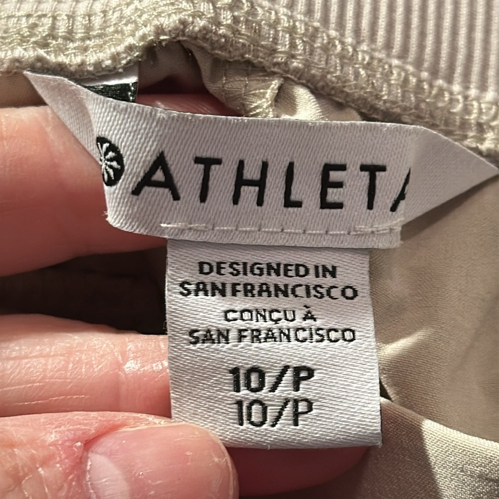 Athleta Pants Womens Size 10/P Brookyln Ankle Beige Lightweight Pull On /‎ NWT - Picture 9 of 10
